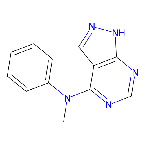 N-methyl-N-phenyl-1H-pyrazolo[3,4-d]pyrimidin-4-amine structure