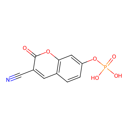 2H-1-Benzopyran-3-carbonitrile, 2-oxo-7-(phosphonooxy)- structure