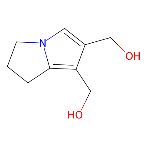 [1-(hydroxymethyl)-6,7-dihydro-5H-pyrrolizin-2-yl]methanol structure