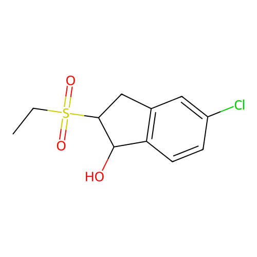 5-chloro-2-ethylsulfonyl-2,3-dihydro-1H-inden-1-ol structure