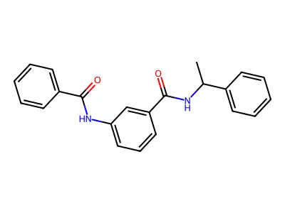 3-benzamido-N-(1-phenylethyl)benzamide structure