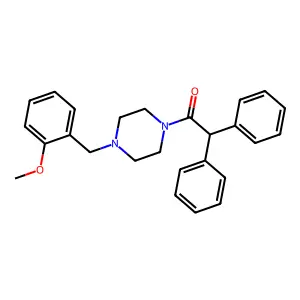 1-(Diphenylacetyl)-4-(2-methoxybenzyl)piperazine structure