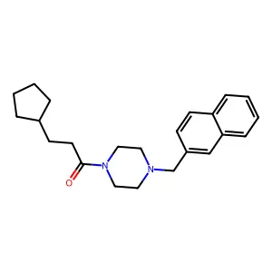 3-Cyclopentyl-1-[4-(naphthalen-2-ylmethyl)piperazin-1-yl]propan-1-one structure