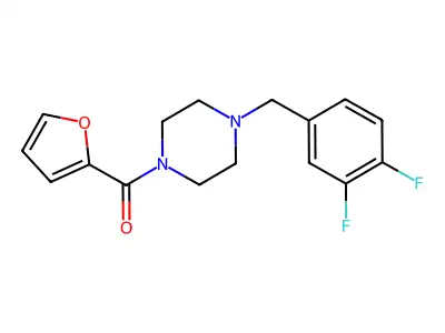 [4-(3,4-Difluorobenzyl)piperazin-1-yl](furan-2-yl)methanone structure