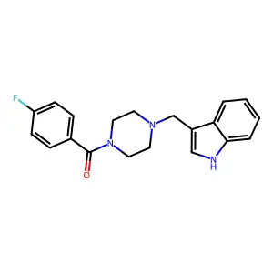 3-{[4-(4-fluorobenzoyl)-1-piperazinyl]methyl}-1H-indole structure