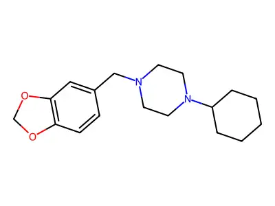 1-(1,3-Benzodioxol-5-ylmethyl)-4-cyclohexylpiperazine structure