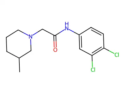 N-(3,4-dichlorophenyl)-2-(3-methylpiperidin-1-yl)acetamide structure