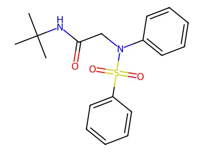 2-[N-(benzenesulfonyl)anilino]-N-tert-butylacetamide structure