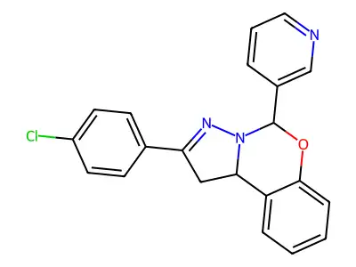 2-(4-Chlorophenyl)-5-(pyridin-3-yl)-1,10b-dihydropyrazolo[1,5-c][1,3]benzoxazine structure