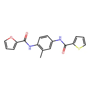 N-[2-methyl-4-(thiophene-2-carbonylamino)phenyl]furan-2-carboxamide structure