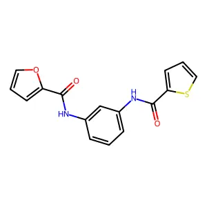 N-{3-[(2-thienylcarbonyl)amino]phenyl}-2-furamide structure