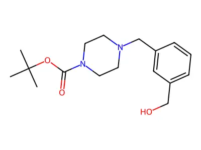 Tert-butyl 4-[3-(hydroxymethyl)benzyl]tetrahydro-1(2H)-pyrazinecarboxylate structure