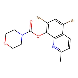 5,7-Dibromo-2-methylquinolin-8-yl morpholine-4-carboxylate structure