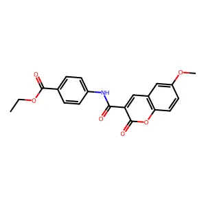 ethyl 4-(6-methoxy-2-oxo-2H-chromene-3-carboxamido)benzoate structure