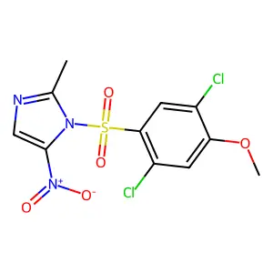 1-((2,5-dichloro-4-methoxyphenyl)sulfonyl)-2-methyl-5-nitro-1H-imidazole structure