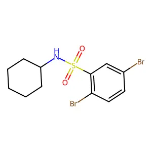2,5-dibromo-N-cyclohexylbenzenesulfonamide structure