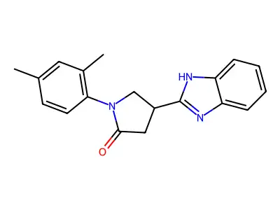 4-(1H-benzimidazol-2-yl)-1-(2,4-dimethylphenyl)pyrrolidin-2-one structure