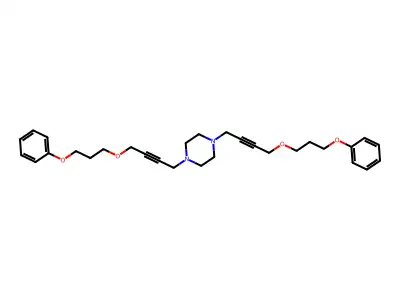 1,4-Bis(4-(3-phenoxypropoxy)but-2-ynyl)piperazine structure