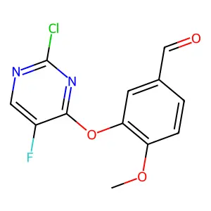 3-[(2-Chloro-5-fluoropyrimidin-4-yl)oxy]-4-methoxybenzaldehyde structure