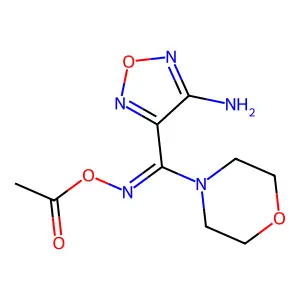 [[(4-Amino-1,2,5-oxadiazol-3-yl)-morpholin-4-ylmethylidene]amino] acetate structure