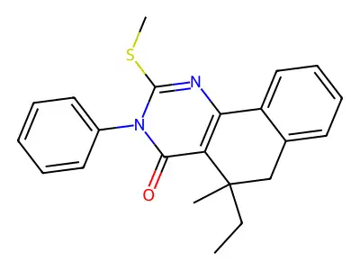 5-ethyl-5-methyl-2-methylsulfanyl-3-phenyl-6H-benzo[h]quinazolin-4-one structure