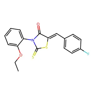 (5Z)-3-(2-ethoxyphenyl)-5-(4-fluorobenzylidene)-2-thioxo-1,3-thiazolidin-4-one structure