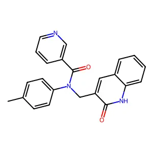N-(4-methylphenyl)-N-[(2-oxo-1H-quinolin-3-yl)methyl]pyridine-3-carboxamide structure