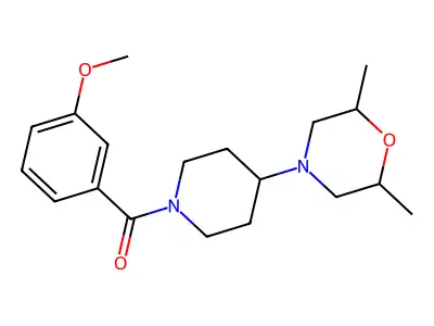 [4-(2,6-Dimethylmorpholin-4-yl)piperidin-1-yl](3-methoxyphenyl)methanone structure