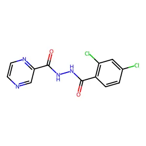 N'-(2,4-dichlorobenzoyl)pyrazine-2-carbohydrazide structure