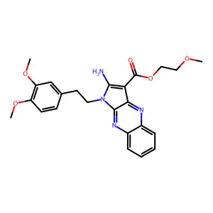 2-methoxyethyl 2-amino-1-[2-(3,4-dimethoxyphenyl)ethyl]pyrrolo[3,2-b]quinoxaline-3-carboxylate structure