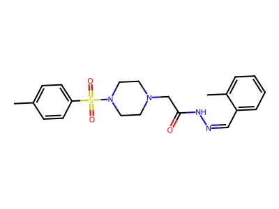 N-[(E)-(2-methylphenyl)methylideneamino]-2-[4-(4-methylphenyl)sulfonylpiperazin-1-yl]acetamide structure