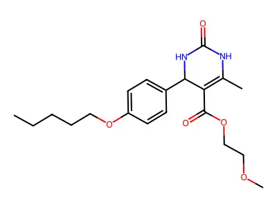 2-methoxyethyl 6-methyl-2-oxo-4-[4-(pentyloxy)phenyl]-1,2,3,4-tetrahydropyrimidine-5-carboxylate structure