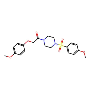 2-(4-Methoxyphenoxy)-1-[4-(4-methoxyphenyl)sulfonylpiperazin-1-yl]ethanone structure