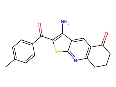 3-amino-2-(4-methylbenzoyl)-7,8-dihydro-6H-thieno[2,3-b]quinolin-5-one structure