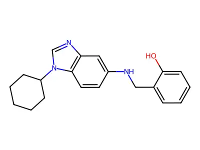 2-{[(1-cyclohexyl-1H-benzimidazol-5-yl)amino]methyl}phenol structure