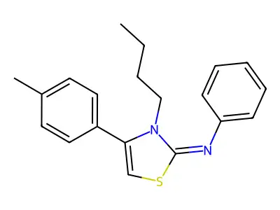 N-[(2Z)-3-butyl-4-(4-methylphenyl)-1,3-thiazol-2(3H)-ylidene]aniline structure