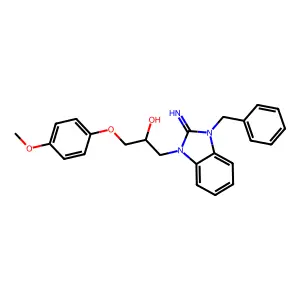 1-(3-benzyl-2-imino-2,3-dihydro-1H-benzimidazol-1-yl)-3-(4-methoxyphenoxy)propan-2-ol structure