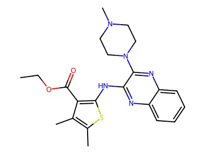 ethyl 4,5-dimethyl-2-{[3-(4-methylpiperazin-1-yl)quinoxalin-2-yl]amino}thiophene-3-carboxylate structure