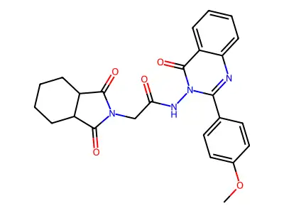 2-(1,3-dioxooctahydro-2H-isoindol-2-yl)-N-[2-(4-methoxyphenyl)-4-oxoquinazolin-3(4H)-yl]acetamide structure