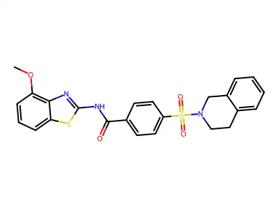 N-(4-methoxy-1,3-benzothiazol-2-yl)-4-(1,2,3,4-tetrahydroisoquinoline-2-sulfonyl)benzamide structure