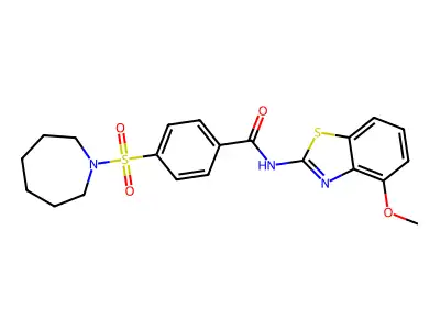 4-(azepan-1-ylsulfonyl)-N-(4-methoxybenzo[d]thiazol-2-yl)benzamide structure