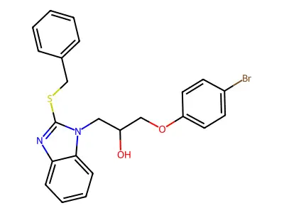 1-(2-Benzylsulfanylbenzimidazol-1-yl)-3-(4-bromophenoxy)propan-2-ol structure