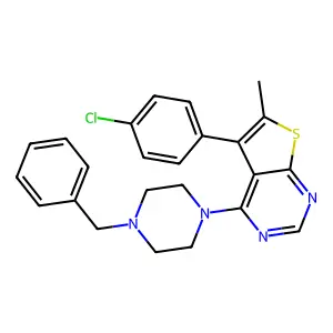 4-(4-Benzylpiperazin-1-yl)-5-(4-chlorophenyl)-6-methylthieno[2,3-d]pyrimidine structure