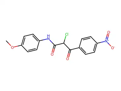 2-chloro-N-(4-methoxyphenyl)-3-(4-nitrophenyl)-3-oxopropanamide structure