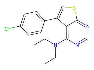 5-(4-chlorophenyl)-N,N-diethylthieno[2,3-d]pyrimidin-4-amine structure
