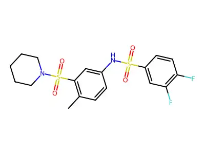 [(5-{[(3,4-Difluorophenyl)sulfonyl]amino}-2-methylphenyl)sulfonyl]piperidine structure