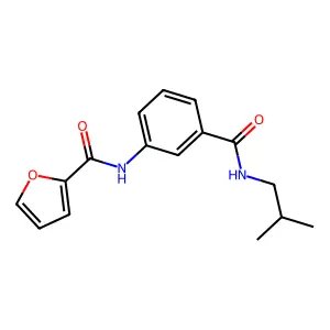 N-[3-(2-methylpropylcarbamoyl)phenyl]furan-2-carboxamide structure