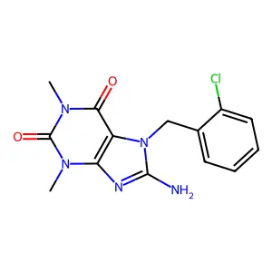 8-Amino-7-[(2-chlorophenyl)methyl]-1,3-dimethylpurine-2,6-dione structure