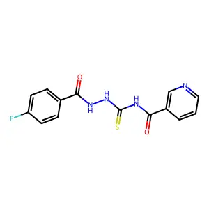 N-[[(4-fluorobenzoyl)amino]carbamothioyl]pyridine-3-carboxamide structure