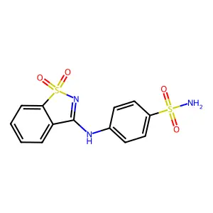 4-[(1,1-Dioxido-1,2-benzothiazol-3-yl)amino]benzenesulfonamide structure